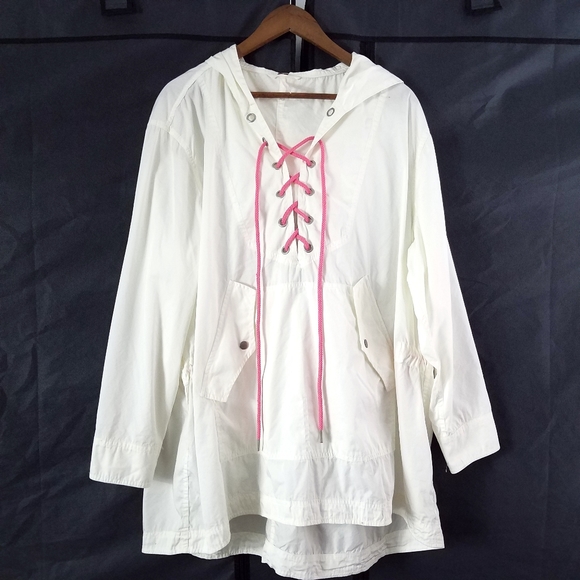 Free People White Poplin Hooded Pullover - Picture 3 of 9